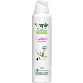 اسپری ضدتعریق سیمپل invisible حجم 250 میلی‌لیتر - محافظت 48 ساعته